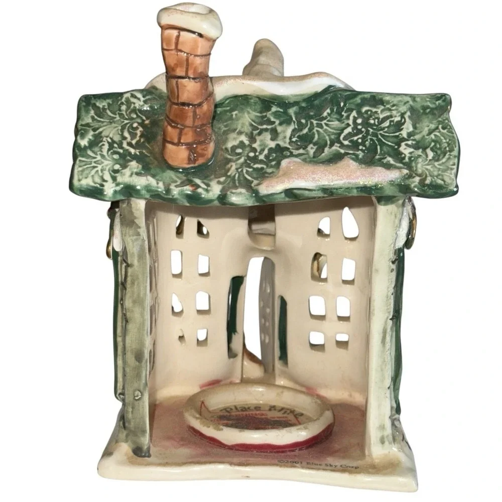 Blue Sky Clayworks Christmas House‎ Tealight Holder Welcome Home Cottage